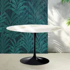 Saarinen Tulip Round Table H 74 cm in Florim Calacatta Gold Gloss Ceramic - Scarlet Viadurini