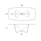 Dining Room Table Top in Matt Ceramic and Metal Legs - Monacco Viadurini