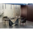 Dining Room Table Top in Matt Ceramic and Metal Legs - Monacco Viadurini