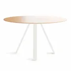 Round Dining Table in Metal and MDF Made in Italy - Cornelius Viadurini