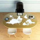 Modern desk table with glass top made in Italy, Pontida Viadurini