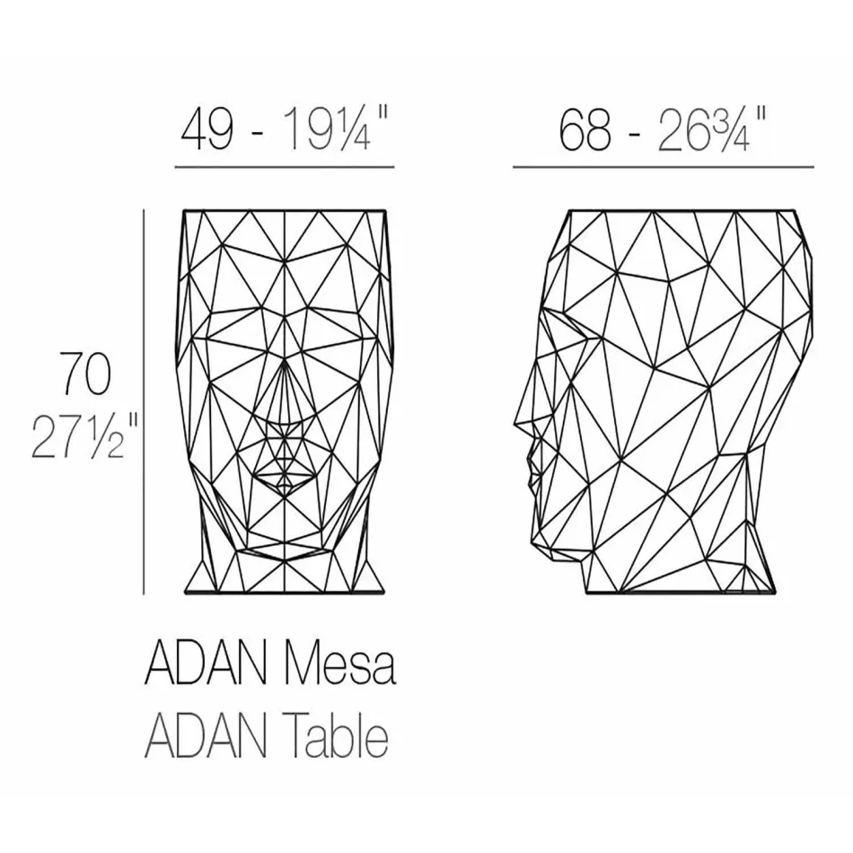 Adan by Vondom design outdoor table / stool, in polyethylene Viadurini