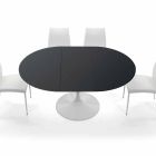 Round table extendable up to 170 cm in laminate Made in Italy - Dollars Viadurini