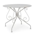 Shabby Chich Style Round Garden Table in Painted Steel - Enchantment Viadurini