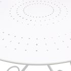 Shabby Chich Style Round Garden Table in Painted Steel - Enchantment Viadurini