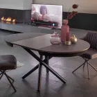 Round Dining Table Extendable to 165 cm with Ceramic Top - Pistolero Viadurini