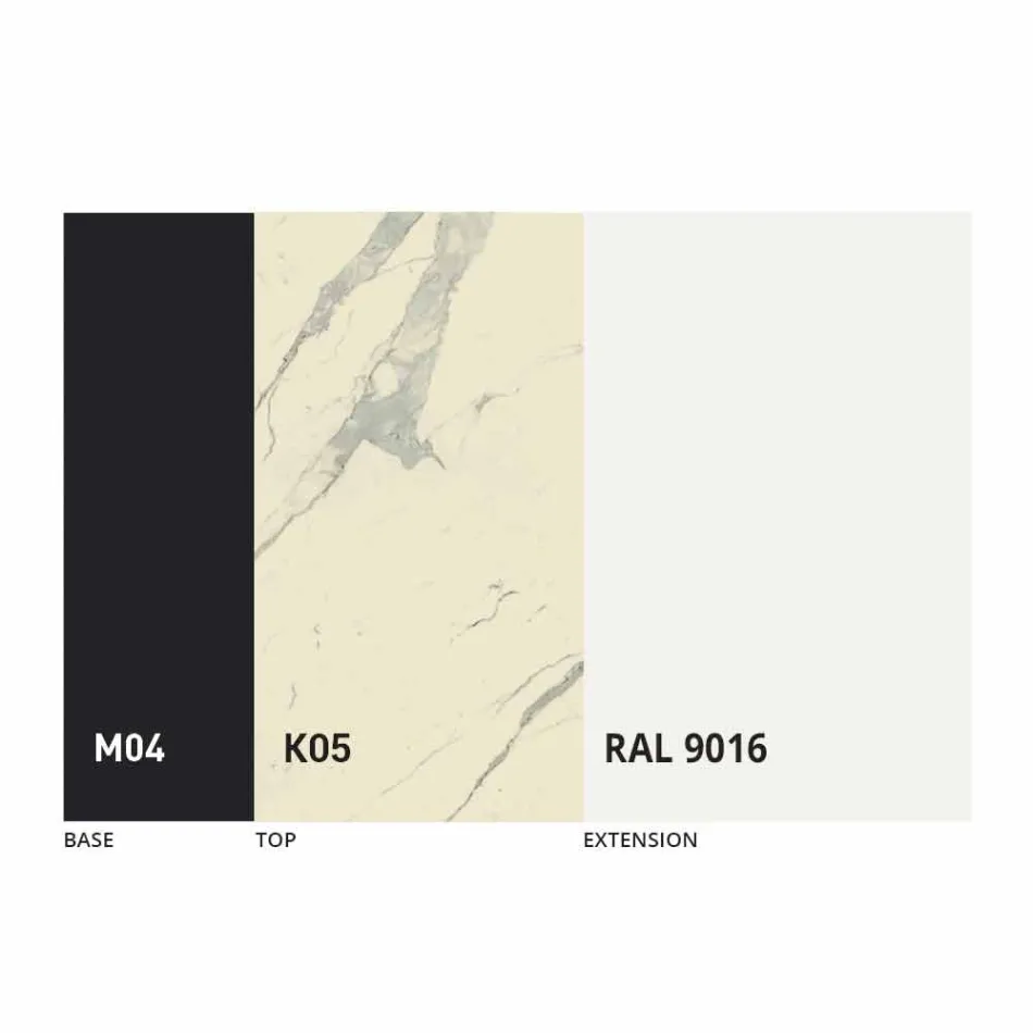 Round Dining Table Extendable to 165 cm with Ceramic Top - Pistolero Viadurini