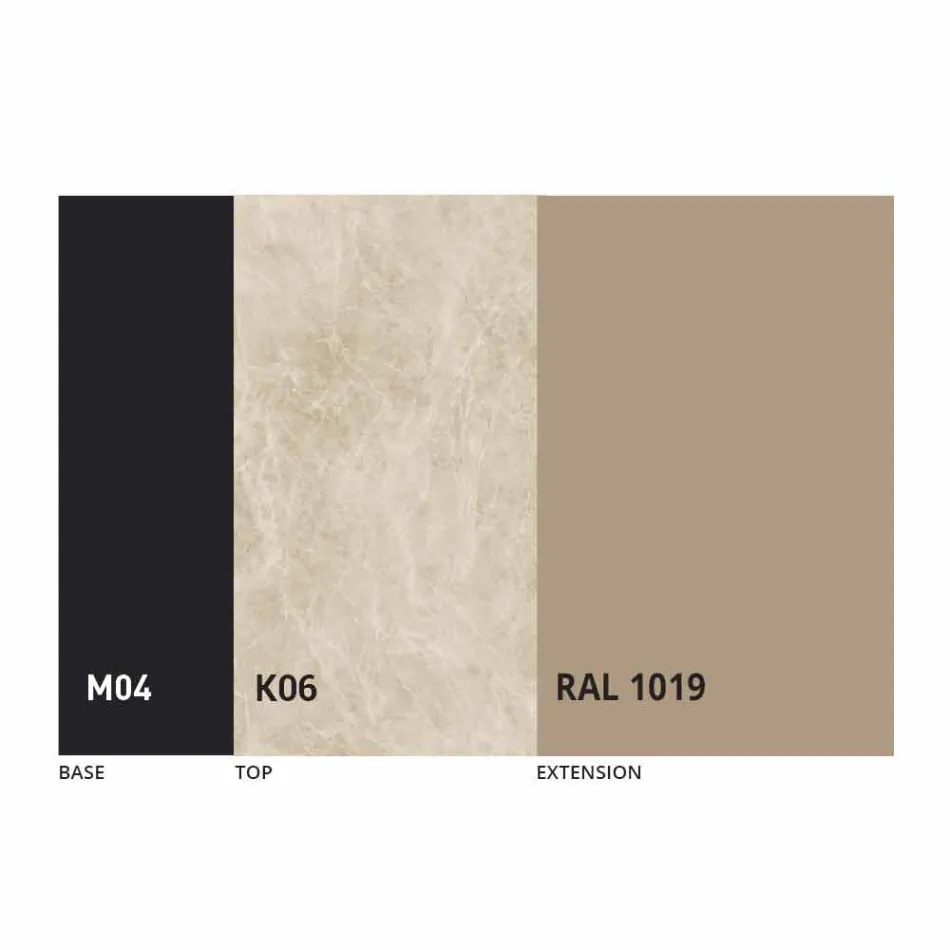 Round Dining Table Extendable to 165 cm with Ceramic Top - Pistolero Viadurini