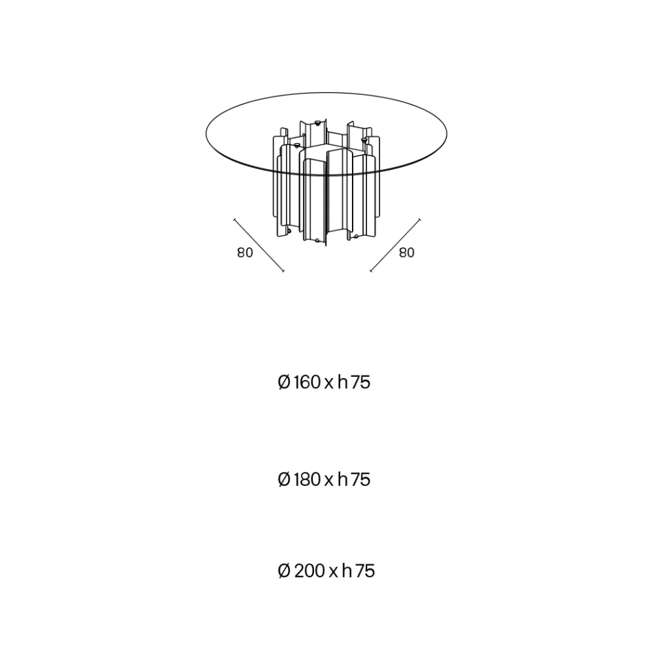 Round Dining Table in Extra-Clear Glass, Made in Italy - Duna Viadurini