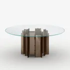 Round Dining Table in Extra-Clear Glass, Made in Italy - Duna Viadurini