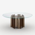 Round Dining Table in Extra-Clear Glass, Made in Italy - Duna