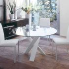 Round design table d.120 crystal top made in Italy Cristal Viadurini