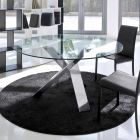 Round design table d.120 crystal top made in Italy Cristal Viadurini