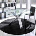 Round design table d.160 crystal top made in Italy Cristal Viadurini