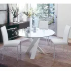 Round design table d.160 crystal top made in Italy Cristal Viadurini