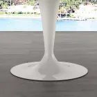 Round table diameter 120 cm with Rimini white Carrara marble top Viadurini