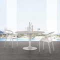 Round table with white Carrara marble top with 120 cm diameter Rimini