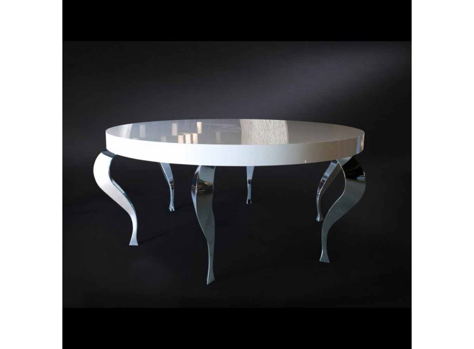 Round table contemporary-style MDF and Luigi steel Viadurini