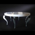 Classic design round table Luigi, MDF and steel