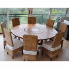 Round table in teak and solid wood Real Table Viadurini