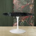 Eero Saarine Tulip Table H 74 with Round Top in Verde Alpi Marble - Scarlet