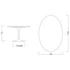 Tulip Table Eero Saarine H 73 Oval in Invisible Select Ceramic Made in Italy - Scarlet Viadurini