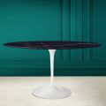 Tulip Eero Saarinen H 73 Oval Table in Ceramic Noir Laurent Made in Italy - Scarlet