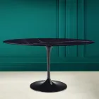 Tulip Table Eero Saarine H 73 Oval in Ceramic Noir Laurent Made in Italy - Scarlet Viadurini