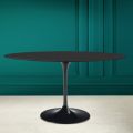 Tulip Eero Saarinen H 73 Oval Table in Black Soft Ceramic Made in Italy - Scarlet