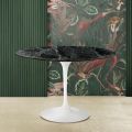 Tulip Eero Saarine H 73 Round Table in Alpine Green Marble Made in Italy - Scarlet