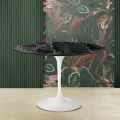Tulip Table Eero Saarine H 74 Round in Green Alpi Marble Made in Italy - Scarlet