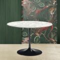 Tulip Eero Saarinen H 73 Table with Carrara Marble Top Made in Italy - Scarlet