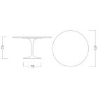 Tulip Table Eero Saarinen H 73 in Calacatta Michelangelo Made in Italy - Scarlet Viadurini