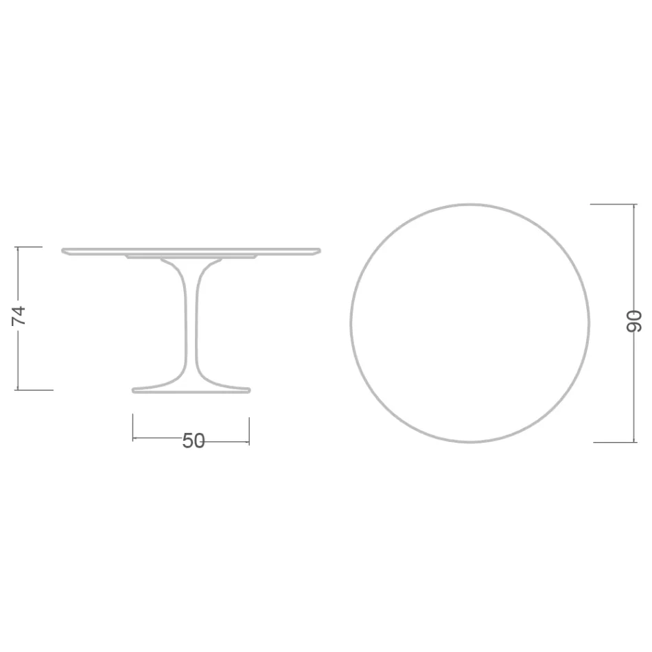 Tulip Table Eero Saarinen H 73 in Calacatta Michelangelo Made in Italy - Scarlet Viadurini