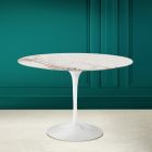 Eero Saarinen Tulip Table H 73 in Calacatta Antique White Ceramic Viadurini