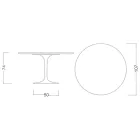 Tulip Table Eero Saarinen H 73 in Diamond Cream Ceramic Made in Italy - Scarlet Viadurini