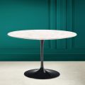 Tulip Table Eero Saarinen H 73 in Diamond Cream Ceramic Made in Italy - Scarlet