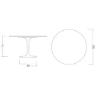 Tulip Table Eero Saarinen H 73 in Ceramic Entzo Made in Italy - Scarlet Viadurini