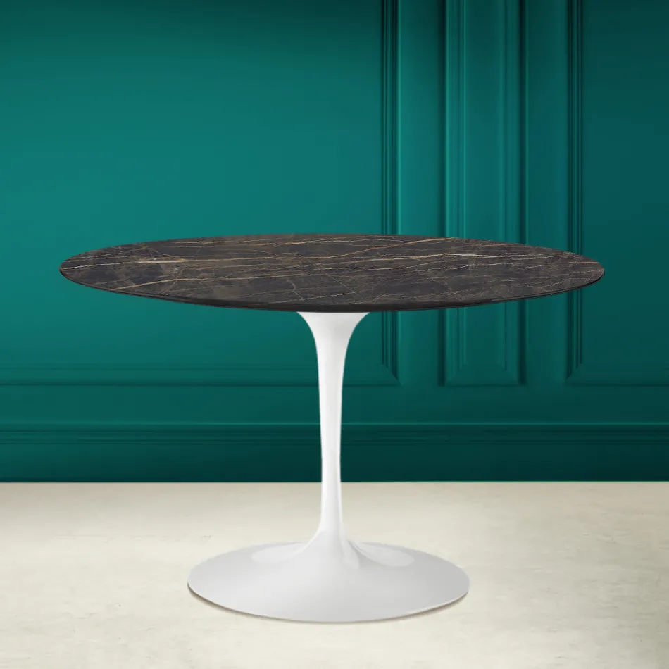 Tulip Table Eero Saarinen H 73 in Ceramic Noir Desire Made in Italy - Scarlet Viadurini