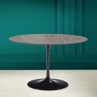 Tulip Table Eero Saarinen H 73 in Gray Stone Ceramic Made in Italy - Scarlet Viadurini