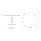 Tulip Table Eero Saarinen H 73 in Ceramic Sirius Made in Italy - Scarlet Viadurini