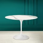 Eero Saarinen Tulip Table H 73 in Full Vein Statuary Ceramic Made in Italy - Scarlet Viadurini