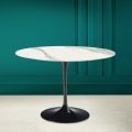 Tulip Eero Saarinen H 73 Table in Full Vein Statuary Ceramic Made in Italy - Scarlet
