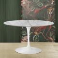 Tulip Eero Saarinen H 73 Table in Arabesque Marble Made in Italy - Scarlet