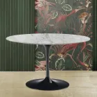Tulip Table Eero Saarinen H 73 in Arabescato Marble Made in Italy Viadurini