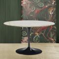 Tulip Eero Saarinen H 73 Table in Calacatta Marble Gold Made in Italy - Scarlet