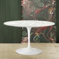 Tulip Eero Saarinen H 73 Table in Carrara Marble Made in Italy - Scarlet
