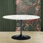 Eero Saarinen Tulip Table H 73 in Carrara Marble Made in Italy Viadurini