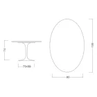 Tulip Table Eero Saarinen H 73 Oval in Absolute White Ceramic Made in Italy - Scarlet Viadurini
