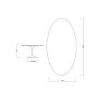 Tulip Table Eero Saarinen H 73 Oval in Ceramic Calacatta Michelangelo - Scarlet Viadurini